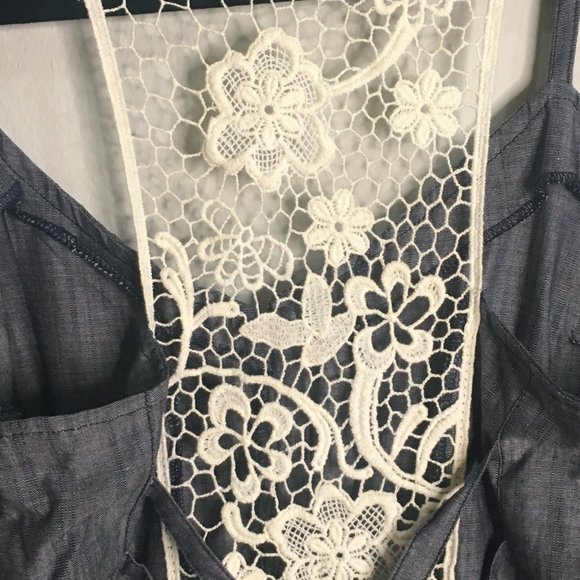 Short Soft Fabric Blue Denim Romper - Item#62 - Picture 5 of 7